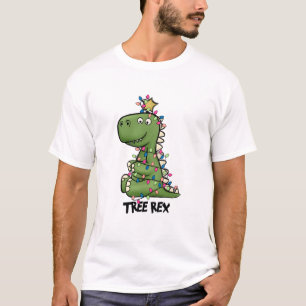 Niedlicher Grüne Tree Rex Dino Weihnachten T-Shirt