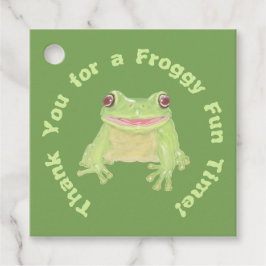 Niedlicher Grüner Baum Frog - Kindergeburtstag vie Geschenkanhänger
