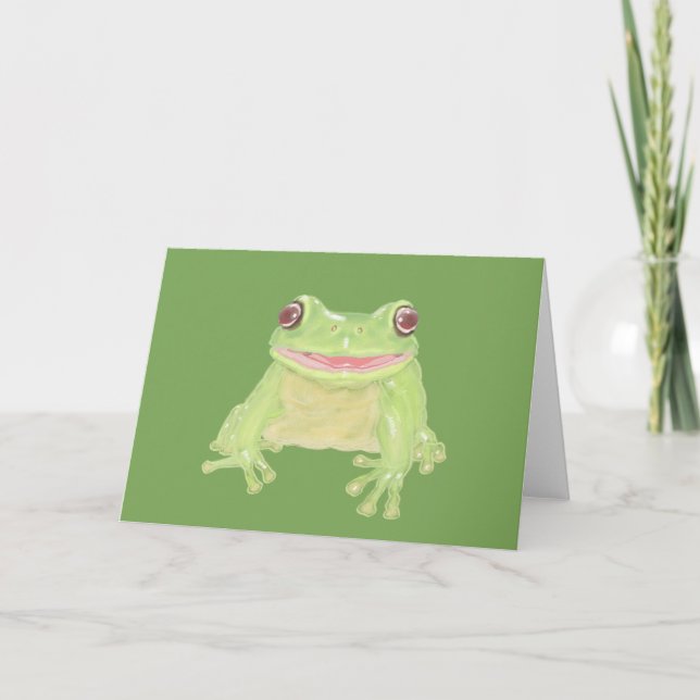 Niedlicher Grüner Baum Frosch - transparent. Karte (Vorderseite)