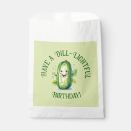 Niedlicher Grüner Cartoon Pickle Geburtstag Geschenktütchen