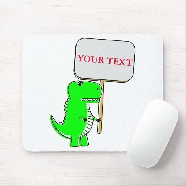 Niedlicher grüner Dinosaurier-Benutzerdefinierter  Mousepad (Mit Mouse)