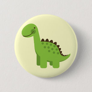 Niedlicher grüner Dinosaurier Button