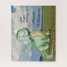 Niedlicher grüner Dinosaurier mit Namen personalis