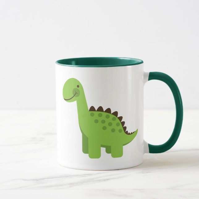 Niedlicher grüner Dinosaurier Tasse (Rechts)