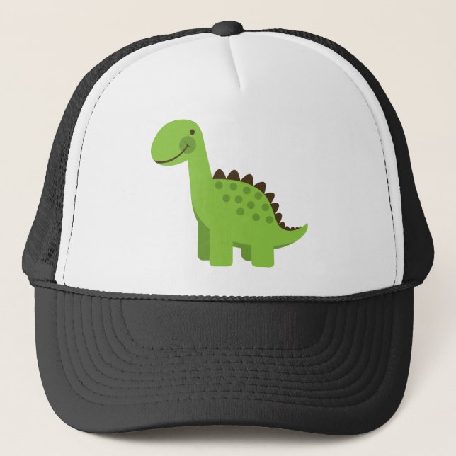 Niedlicher grüner Dinosaurier Truckerkappe (Vorderseite)