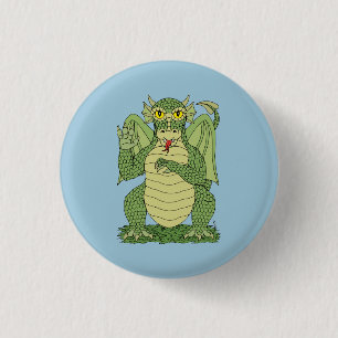 Niedlicher Grüner Drache Button