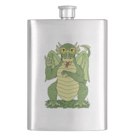 Niedlicher Grüner Drache Flachmann