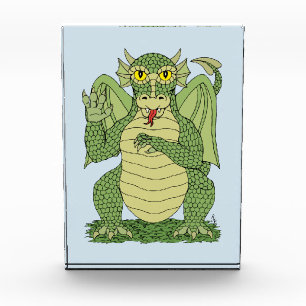 Niedlicher Grüner Drache Fotoblock