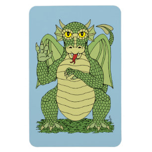 Niedlicher Grüner Drache Magnet