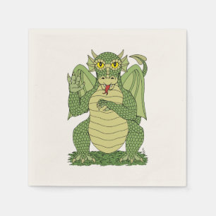 Niedlicher Grüner Drache Serviette