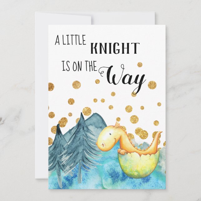 *~* Niedlicher Grüner Drachen, der Babyboy-Dusche  Einladung (Vorderseite)