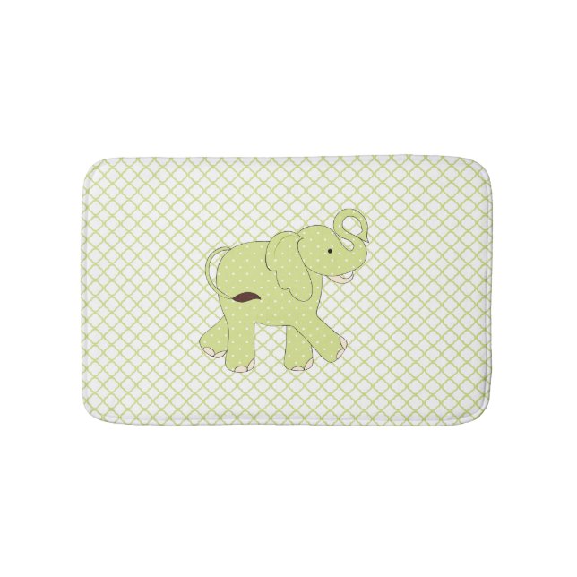 Niedlicher grüner Elefant Bath Mat Badematte (Vorderseite)