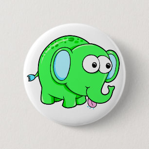 Niedlicher grüner Elefant-Knopf Button
