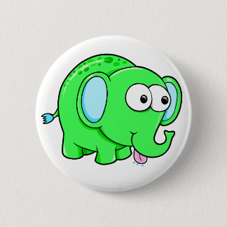 Niedlicher grüner Elefant-Knopf Button