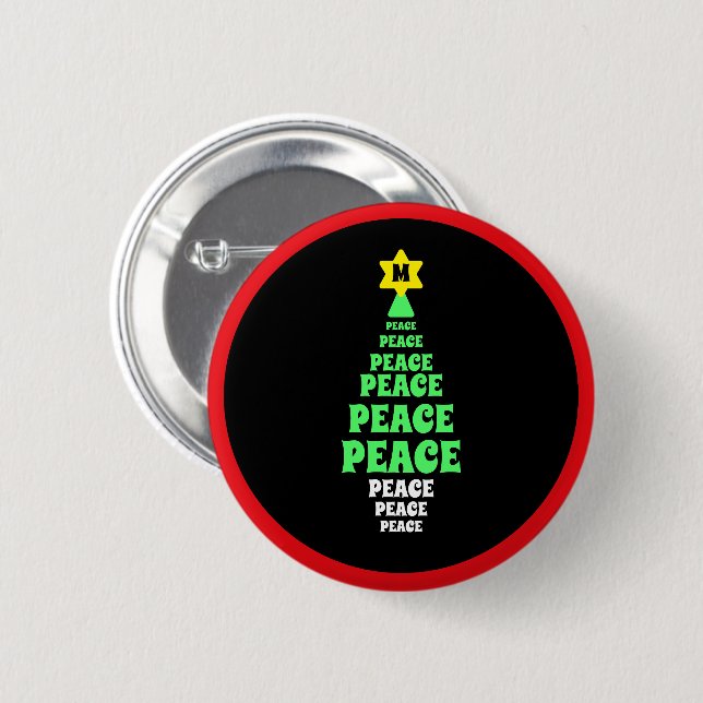 Niedlicher Grüner Friedhof Weihnachtsbaum Single Button (Vorne & Hinten)