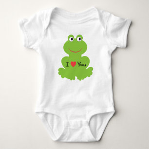 Niedlicher grüner Frosch Baby Strampler