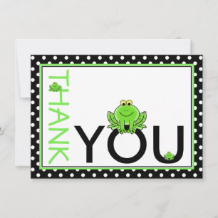 Niedlicher grüner Frosch Danke, Note Card Mitteilungskarte