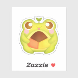 Niedlicher Grüner Frosch Holding Mexican Polvoron  Aufkleber