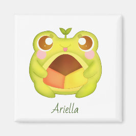 Niedlicher Grüner Frosch Holding Mexican Polvoron  Magnet