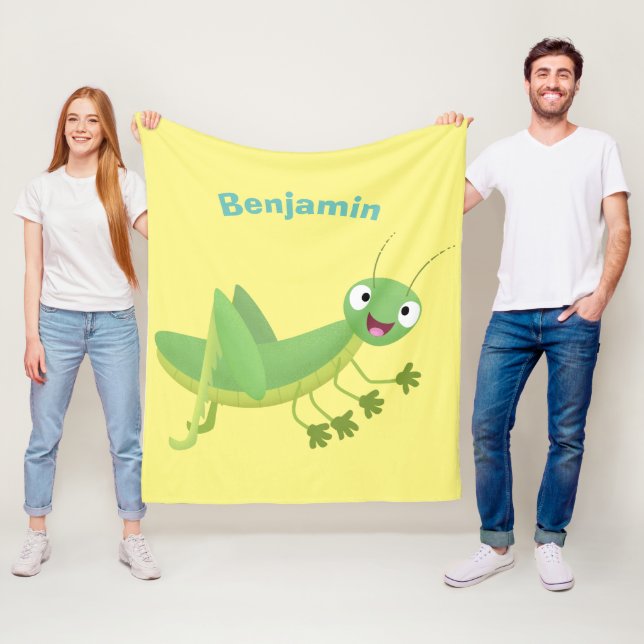 Niedlicher Grüner-Happy-Cartoon Fleecedecke (Beispiel)