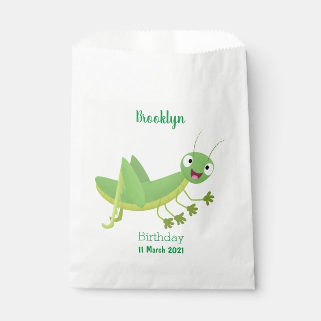 Niedlicher Grüner-Happy-Cartoon Geschenktütchen (Vorderseite)