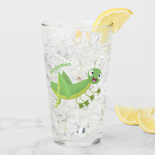 Niedlicher Grüner-Happy-Cartoon Glas