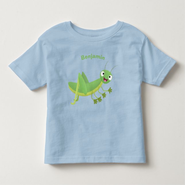 Niedlicher Grüner-Happy-Cartoon Kleinkind T-shirt (Vorderseite)