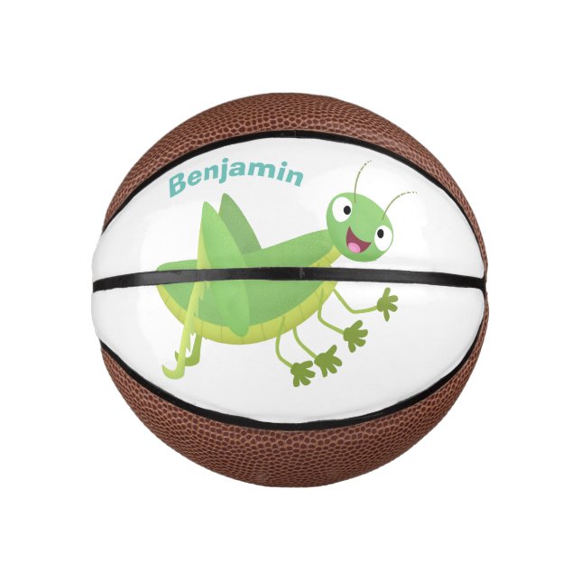 Niedlicher Grüner-Happy-Cartoon Mini Basketball (Vorderseite)