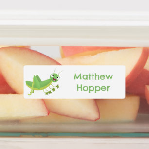 Niedlicher Grüner Happy Cartoon personalisiert Etiketten