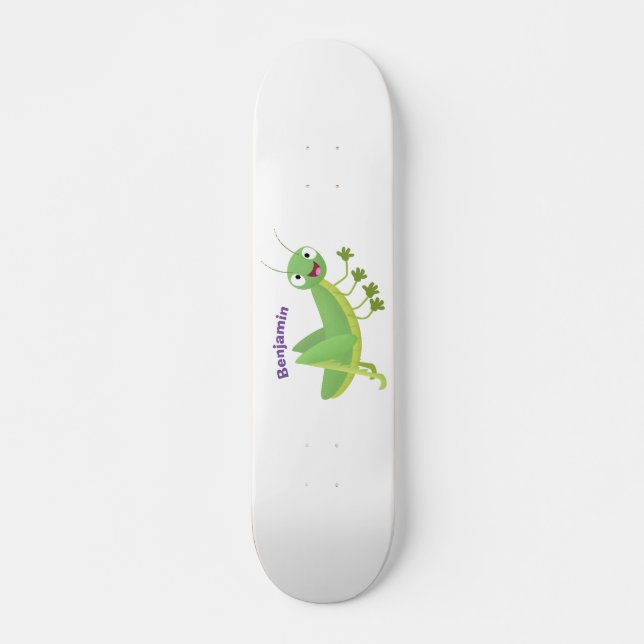 Niedlicher Grüner-Happy-Cartoon Skateboard (Vorne)