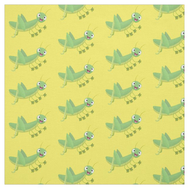 Niedlicher Grüner-Happy-Cartoon Stoff (Muster)