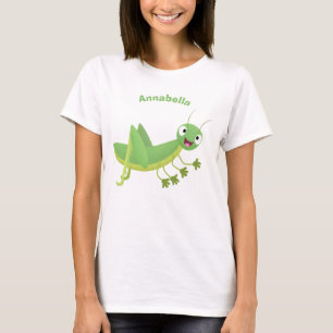Niedlicher Grüner-Happy-Cartoon T-Shirt