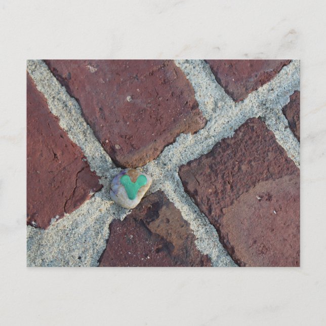 Niedlicher Grüner Herzschlag auf Pella, Iowa Brick Postkarte (Vorderseite)