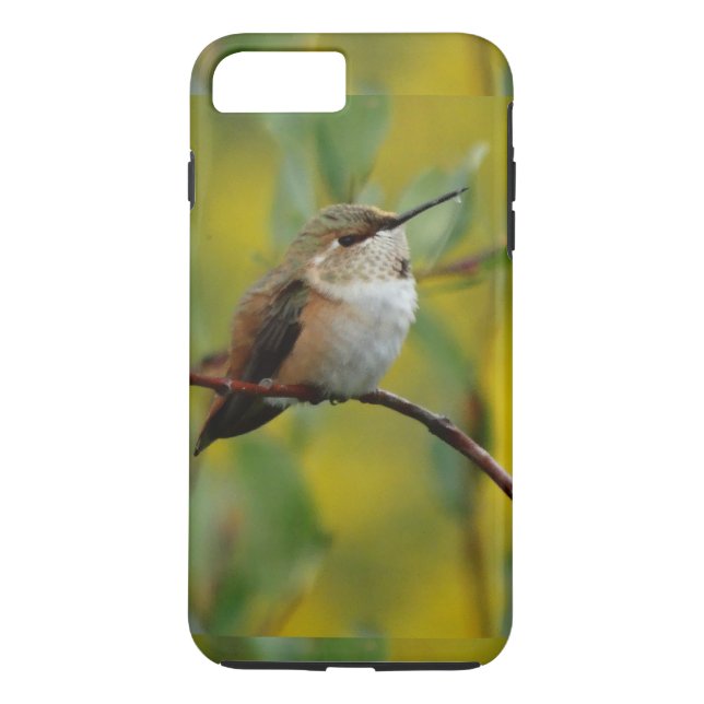 niedlicher grüner Hummingbird-gelber Hintergrund Case-Mate iPhone Hülle (Rückseite)