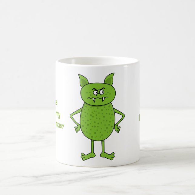 Niedlicher grüner Kobold-Cartoon Tasse (Mittel)