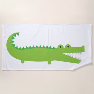 Niedlicher Grüner Ligator Strandtuch