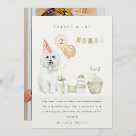 Niedlicher grüner Rost Hund jedes Alters Geburtsta Dankeskarte