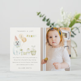 Niedlicher grüner Rost Hund jedes Alters Geburtsta Dankeskarte