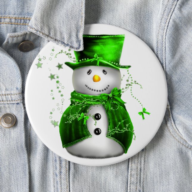 Niedlicher grüner Schneedecker Button (Beispiel)
