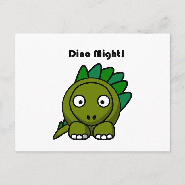 Niedlicher grüner Stegosaurus Cartoon mit Fun Dino Postkarte (Vorderseite)