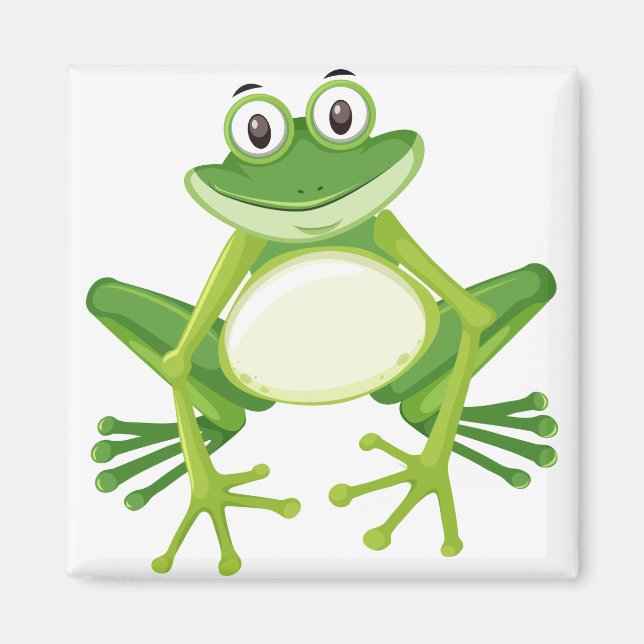 Niedlicher Grünfrosch Cartoon Magnet (Vorne)