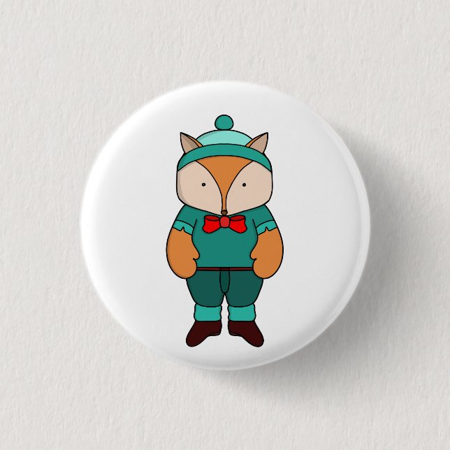 Niedlicher Grünfuchs Button (Vorderseite)