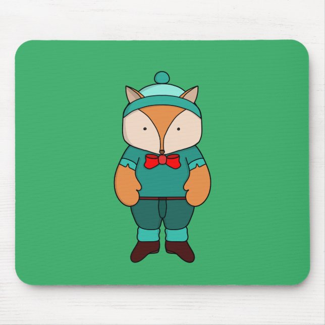 Niedlicher Grünfuchs Mousepad (Vorne)