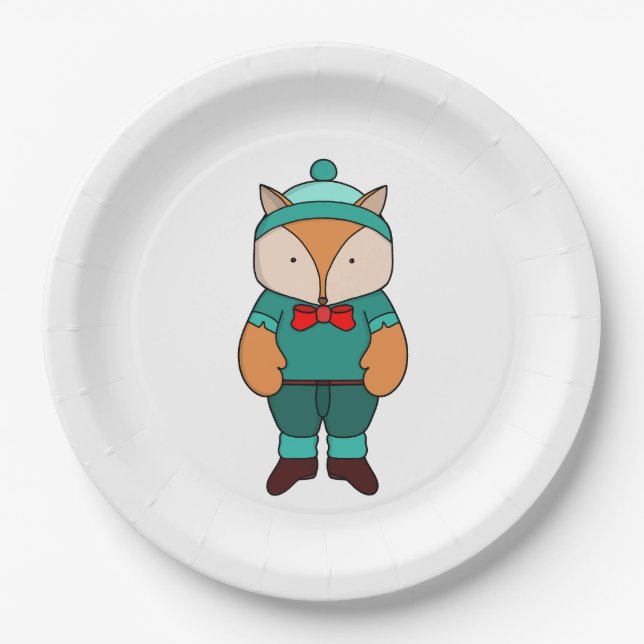 Niedlicher Grünfuchs Pappteller (Vorderseite)