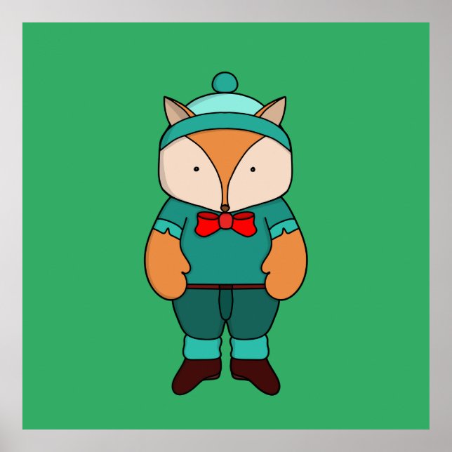 Niedlicher Grünfuchs Poster (Vorne)