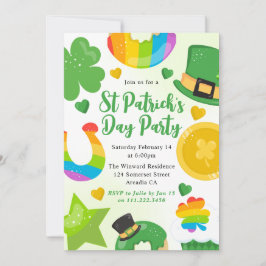 Niedlicher Grüntag, Gold und Regenbogen St Patrick Einladung