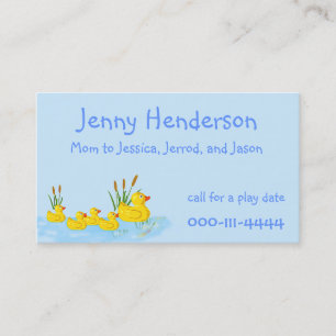 Niedlicher Gummi duckt kundenspezifische Telefonnummerkarte