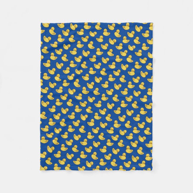 Niedlicher Gummi Ducky Pattern Royal Blue Fleecedecke (Vorderseite)