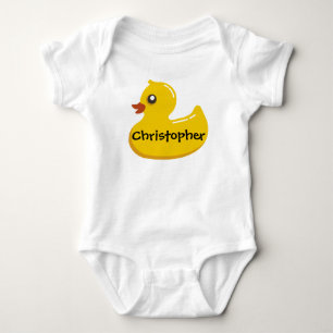 Niedlicher Gummi Ducky Personalisiert Girl/Boy Baby Strampler