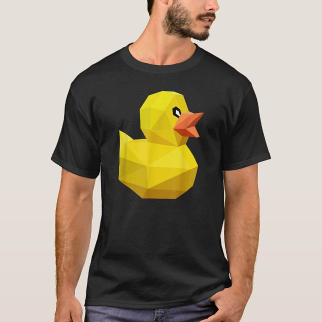 Niedlicher Gummiduck Bird Geometric Abstrakt Ducky T-Shirt (Vorderseite)